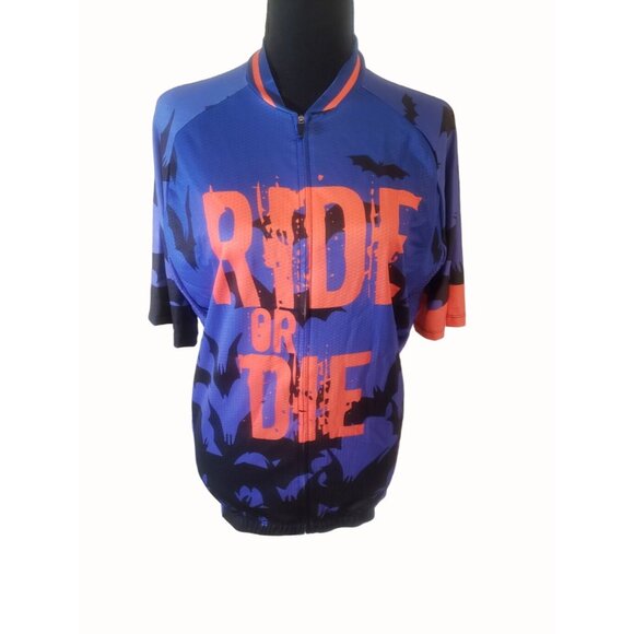Cycle-Run Men's Short Sleeve Cycling Jersey Ride or Die Purple Size 2XL - Picture 2 of 8